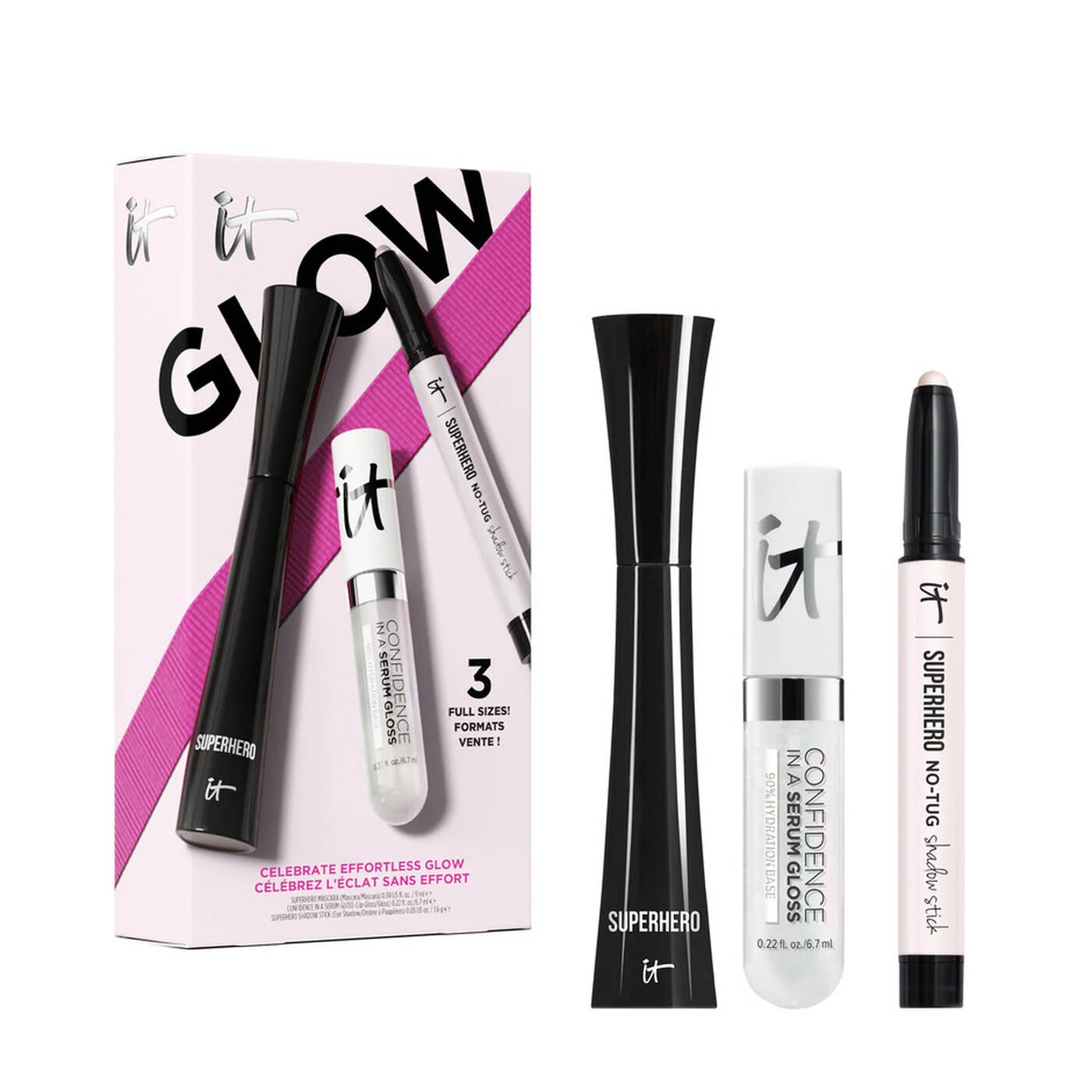 IT Cosmetics Glow Celebrate Effortless 3 Full Sizes! - Set.
