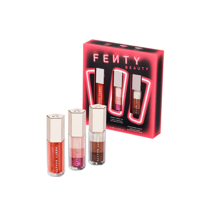 Fenty Beauty Glossy Possy VIII -Fenty G Fantasy+ Sugar Plumz + Spiked Hot Chocolit 3Psc Lip- Set