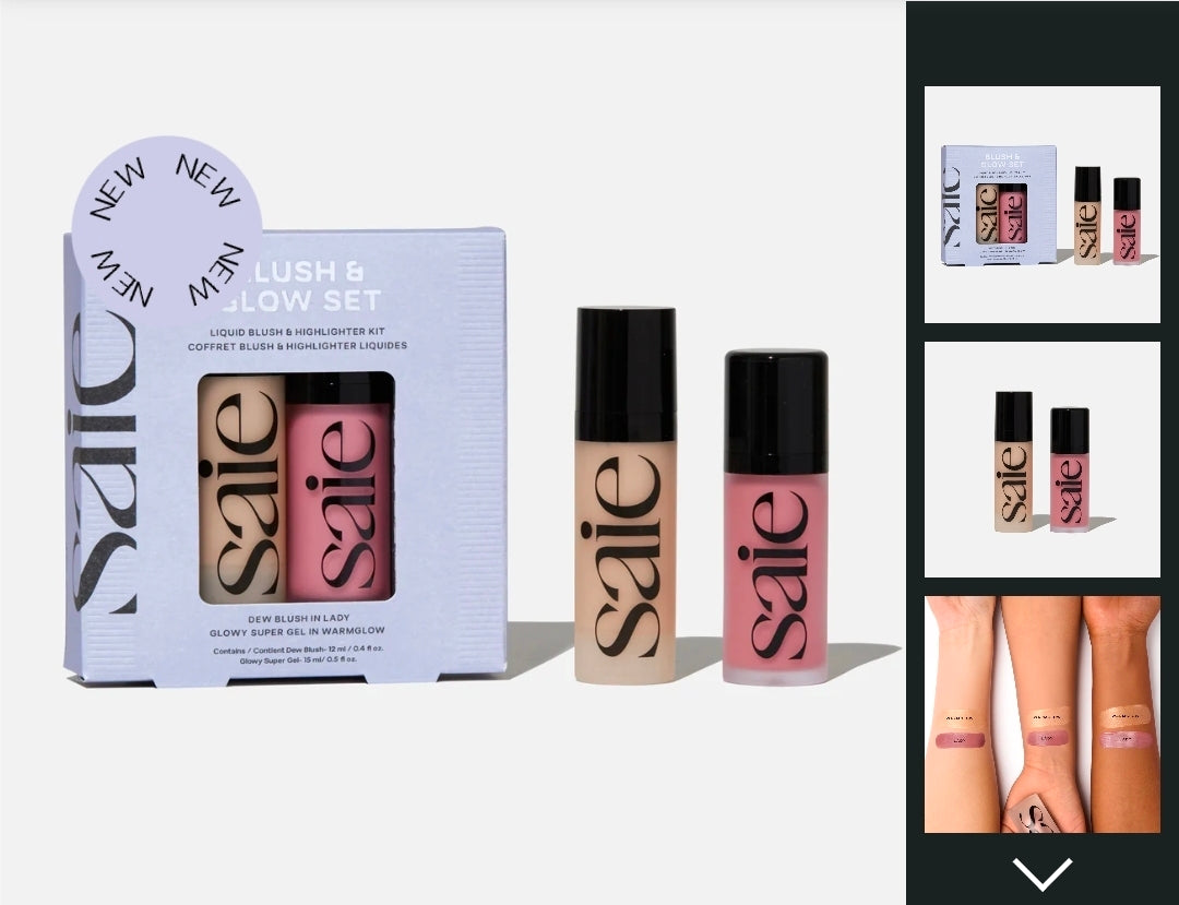 Saie Blush & Glow Liquid Blush & Highlightre -Set .