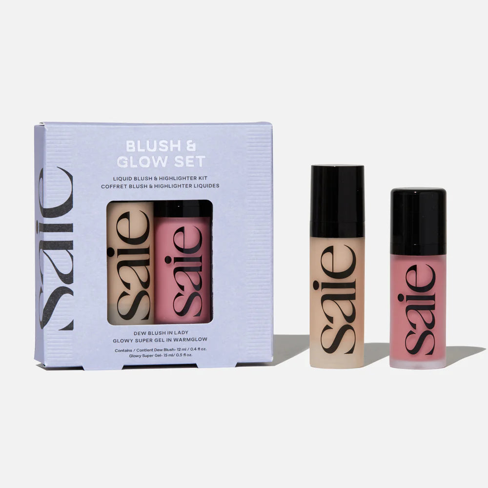 Saie Blush & Glow Liquid Blush & Highlightre -Set .