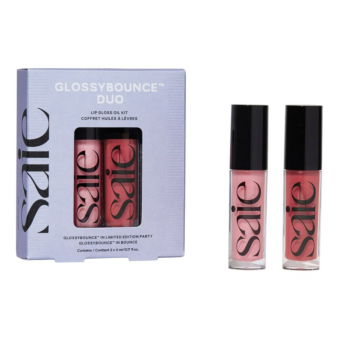 Saie Glossy Bounce Duo Lip Gloss Oil-Kit .
