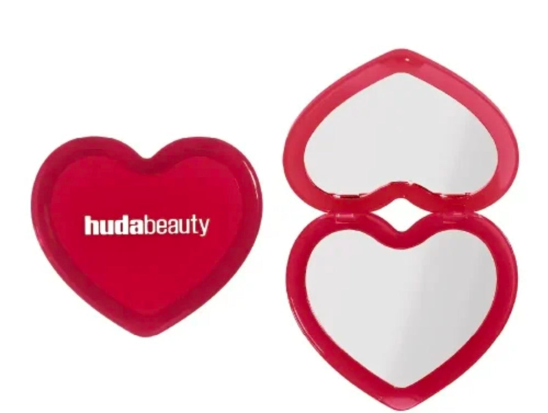 Huda Beauty Pocket Heart Mirror - Velvet Pink & Pumpkin Pie
