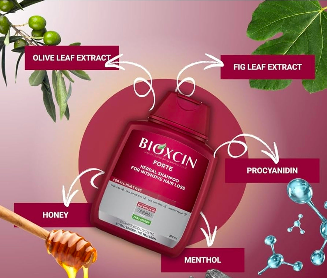 Bioxcin Forte Herbal For Intensive Hair Loss Shampoo 300ML